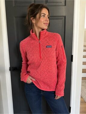 Patagonia Better Sweater 1/4 Zip Fleece Pullover Pink Coral Women's XS